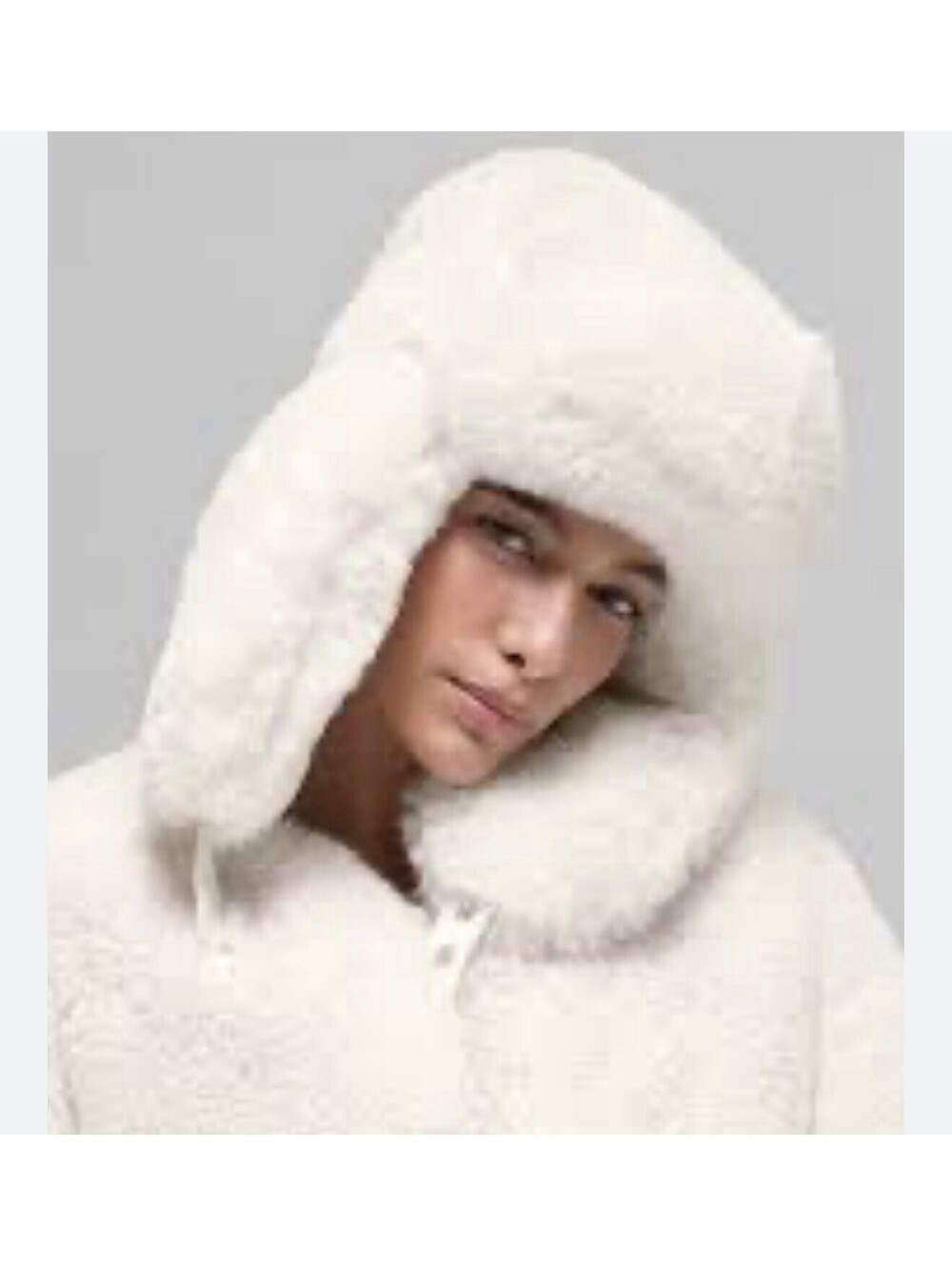 Goldbergh Cher Fluffy$300 White Aviator Hat